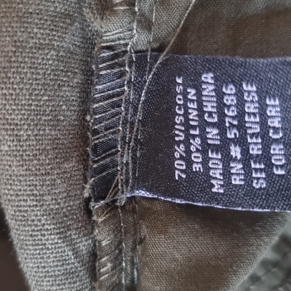 Plus Size Linen Drawstring Wide Leg HIGHWAIST Full Length Pockets Pant - Picture 7 of 7